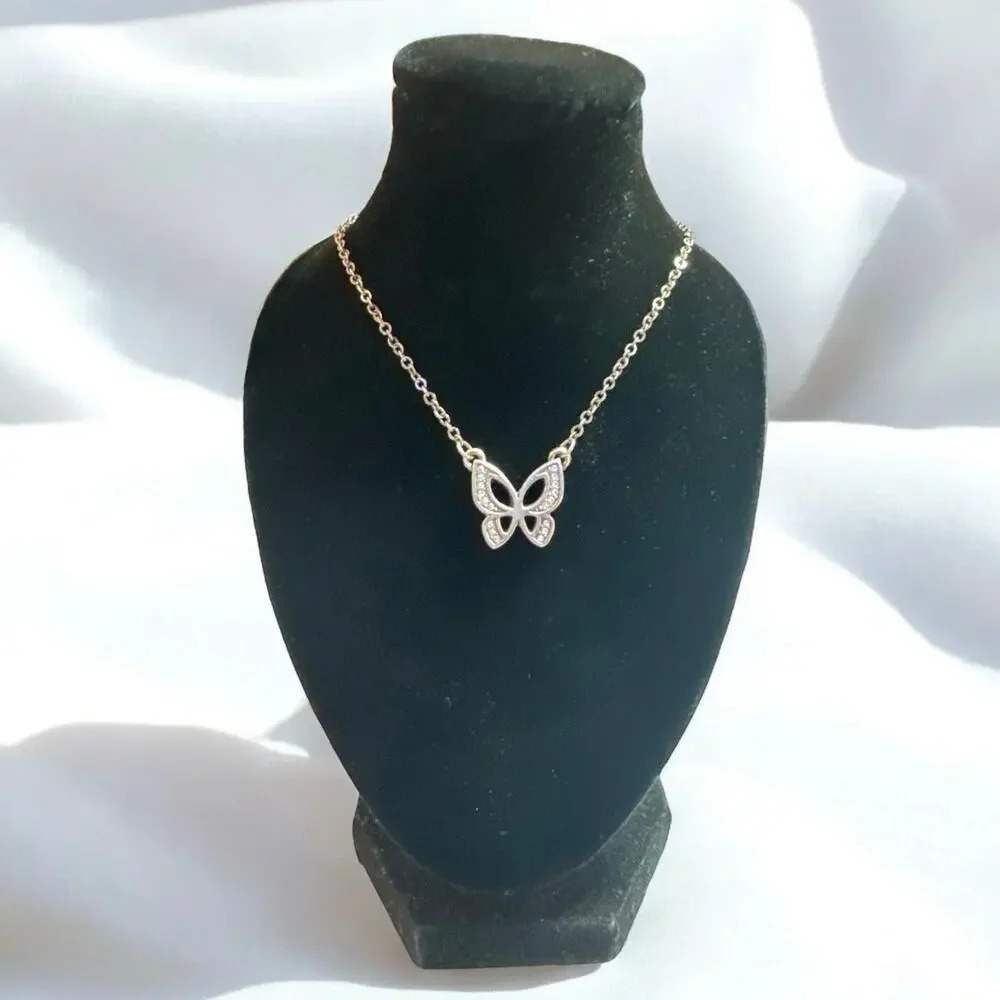 Brighton Silver Plated Butterfly Choker Necklace